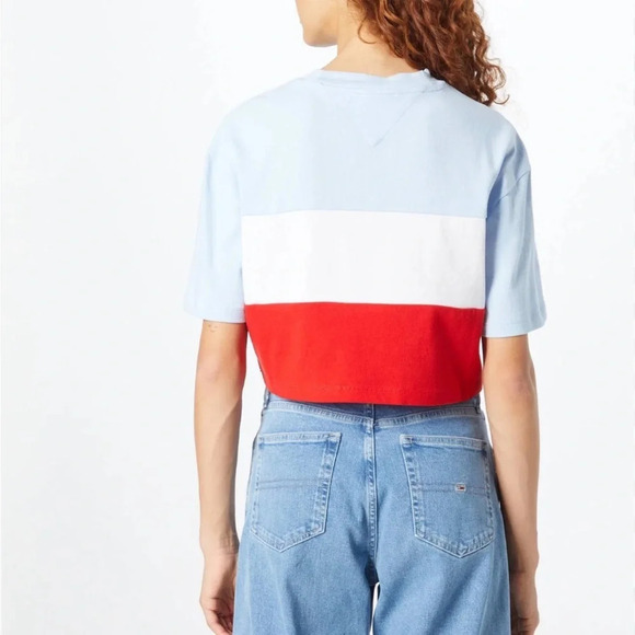 NWT Tommy Hilfiger Vintage Tommy Jeans Cropped Short Sleeve Tee Shirt XS - Picture 8 of 16